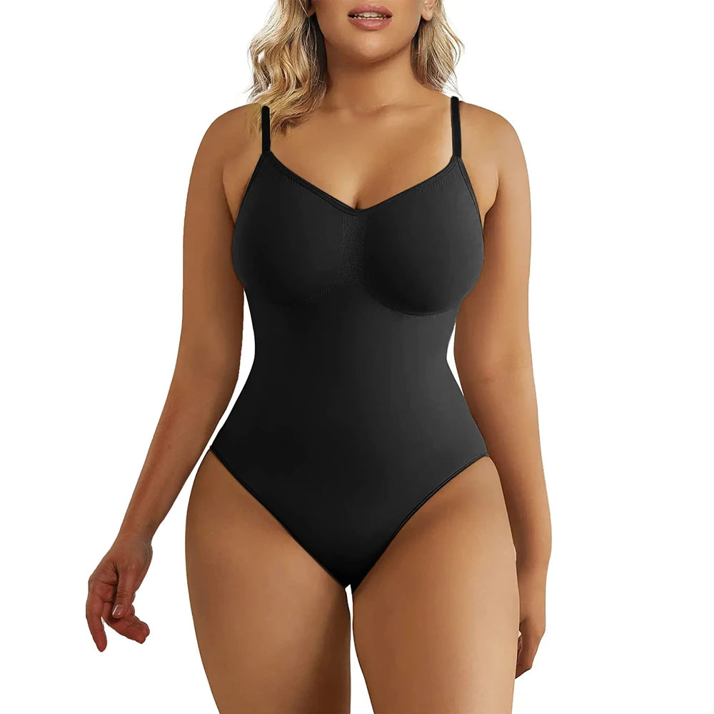 Seamless Women'S Bodysuit Tummy Control Shapewear Slimming Underwear Nylon Panty No Sleeve Spring Sensual Style