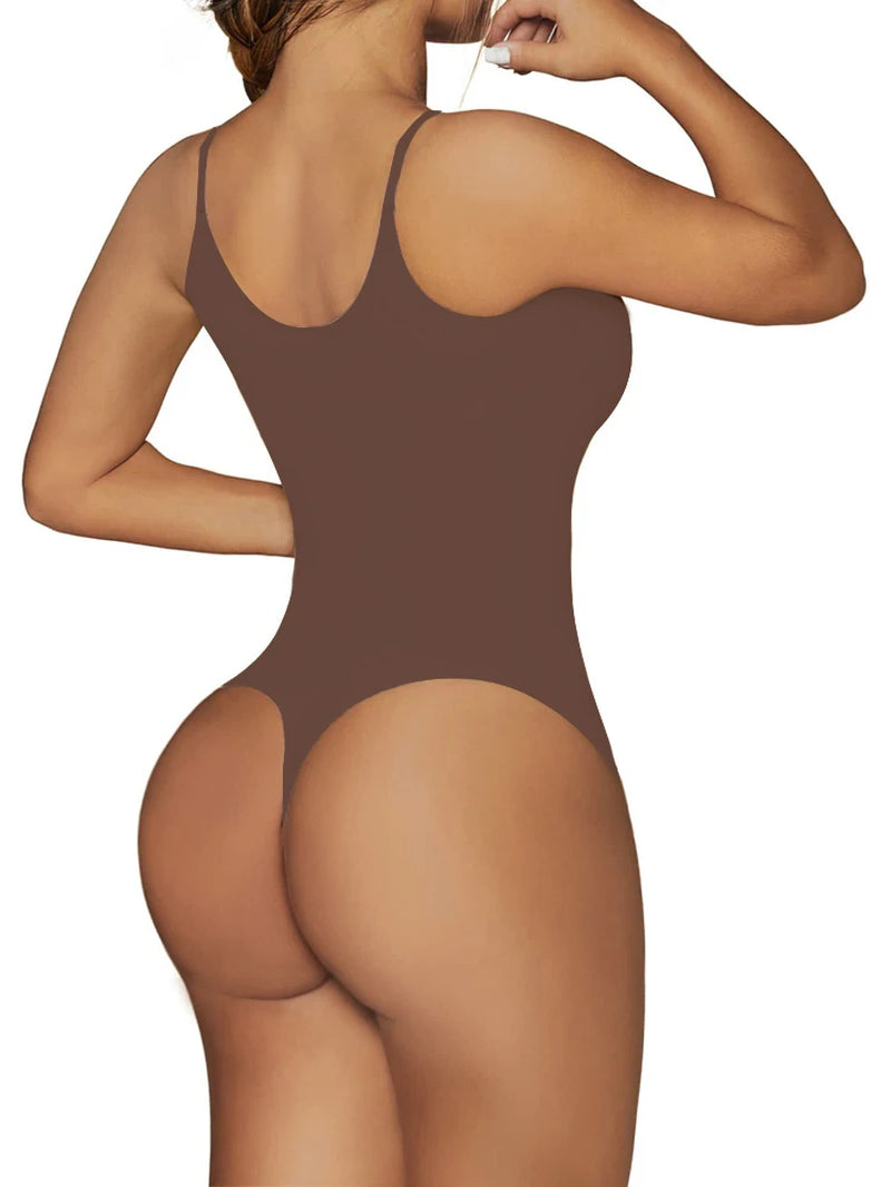 Seamless Women'S Bodysuit Tummy Control Shapewear Slimming Underwear Nylon Panty No Sleeve Spring Sensual Style